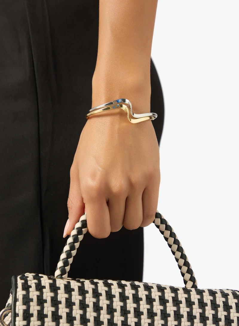 ELLA Gold 2PK Asymmetical Gold Bangles for Women | Best Price UAE